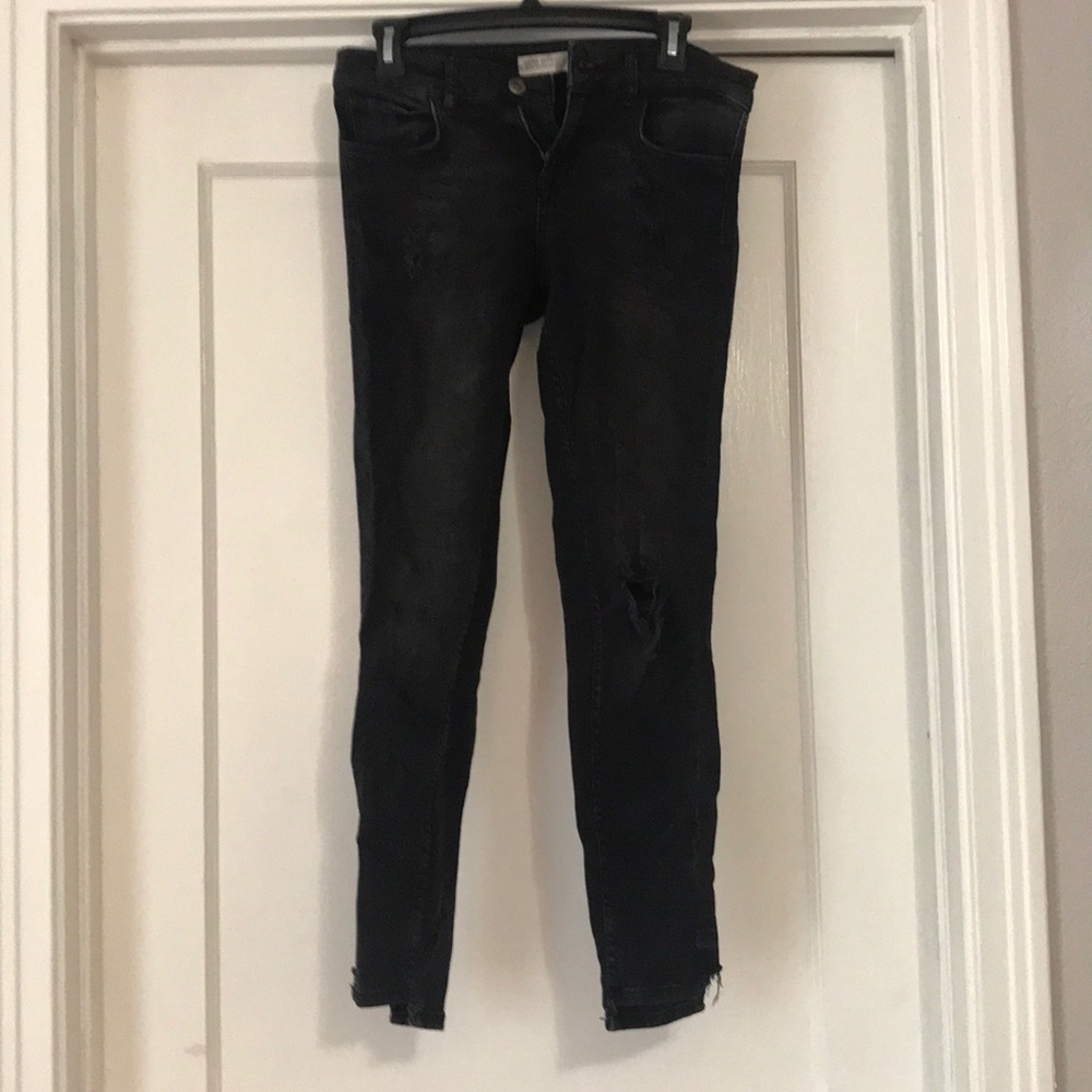 Zara black distressed jeans